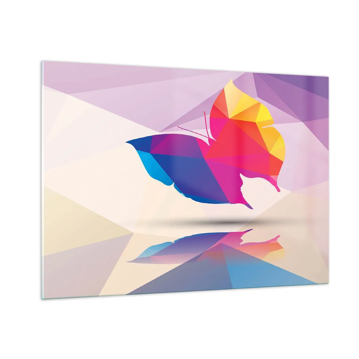 Quadro em vidro - Arco-íris borboleta - 100x70 cm