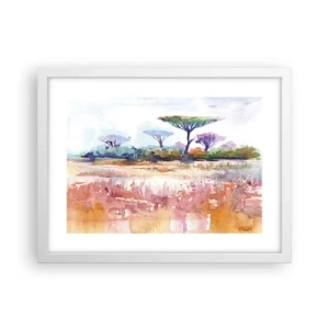 Pôster em moldura branca - Cores da savana - 40x30 cm