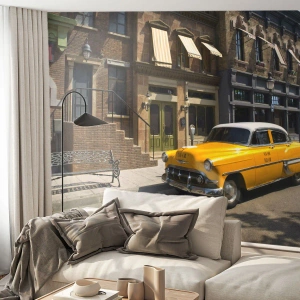 Papel de Parede Autocolante Deluxe Sticker - Era uma vez na América - Cidade, Táxi, Nova Iorque - 350x256 cm