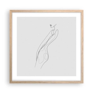 Pôster com moldura de carvalho claro - Apenas uma promessa - 50x50 cm