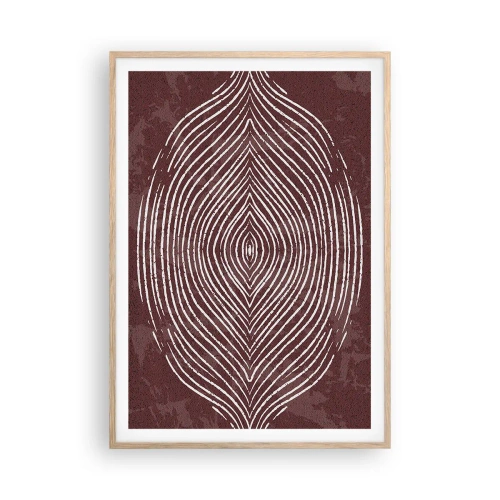 Pôster com moldura de carvalho claro - O espaço fala - 70x100 cm