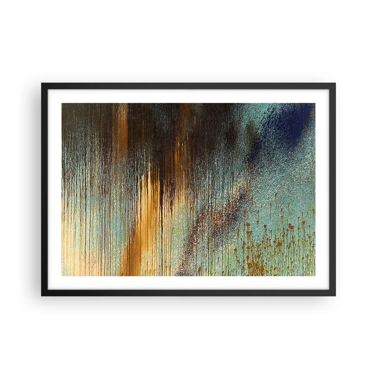 Pôster com moldura preta - Uma composição colorida não acidental - 70x50 cm