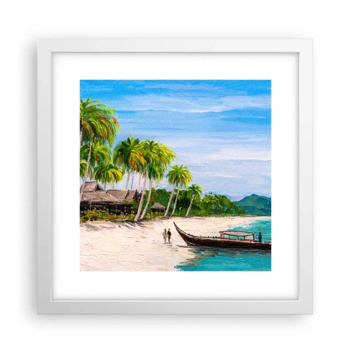 Pôster em moldura branca - Um sonho exótico - 30x30 cm