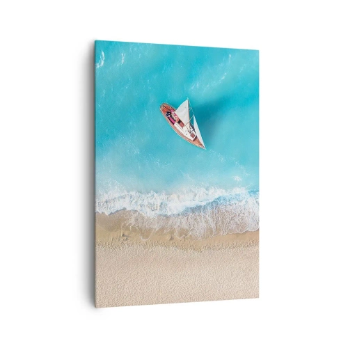 Quadro em tela - No limite do azul e do ouro - 70x100 cm