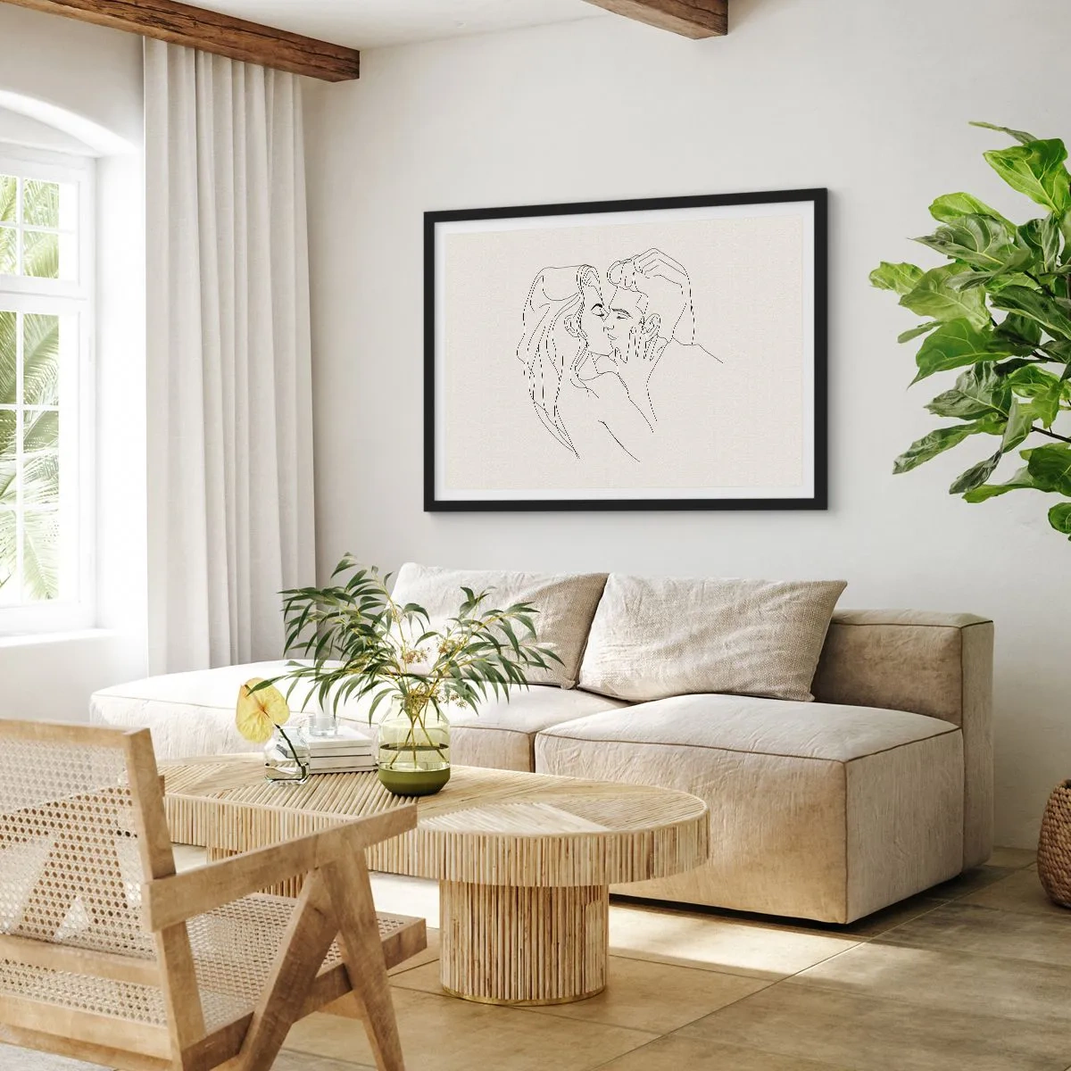 Pôster com moldura preta - Emaranhados pelo sentimento - 91x61 cm