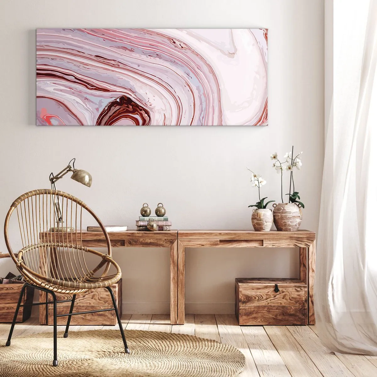 Quadro em tela - Em frente, depois à direita para baixo - 90x30 cm