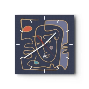 Relógio de parede - Relógio em vidro - Nos pensamentos - 30x30 cm