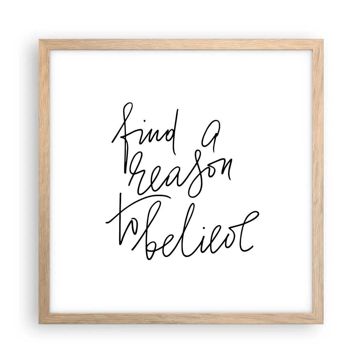 Pôster com moldura de carvalho claro - É possível - 40x40 cm