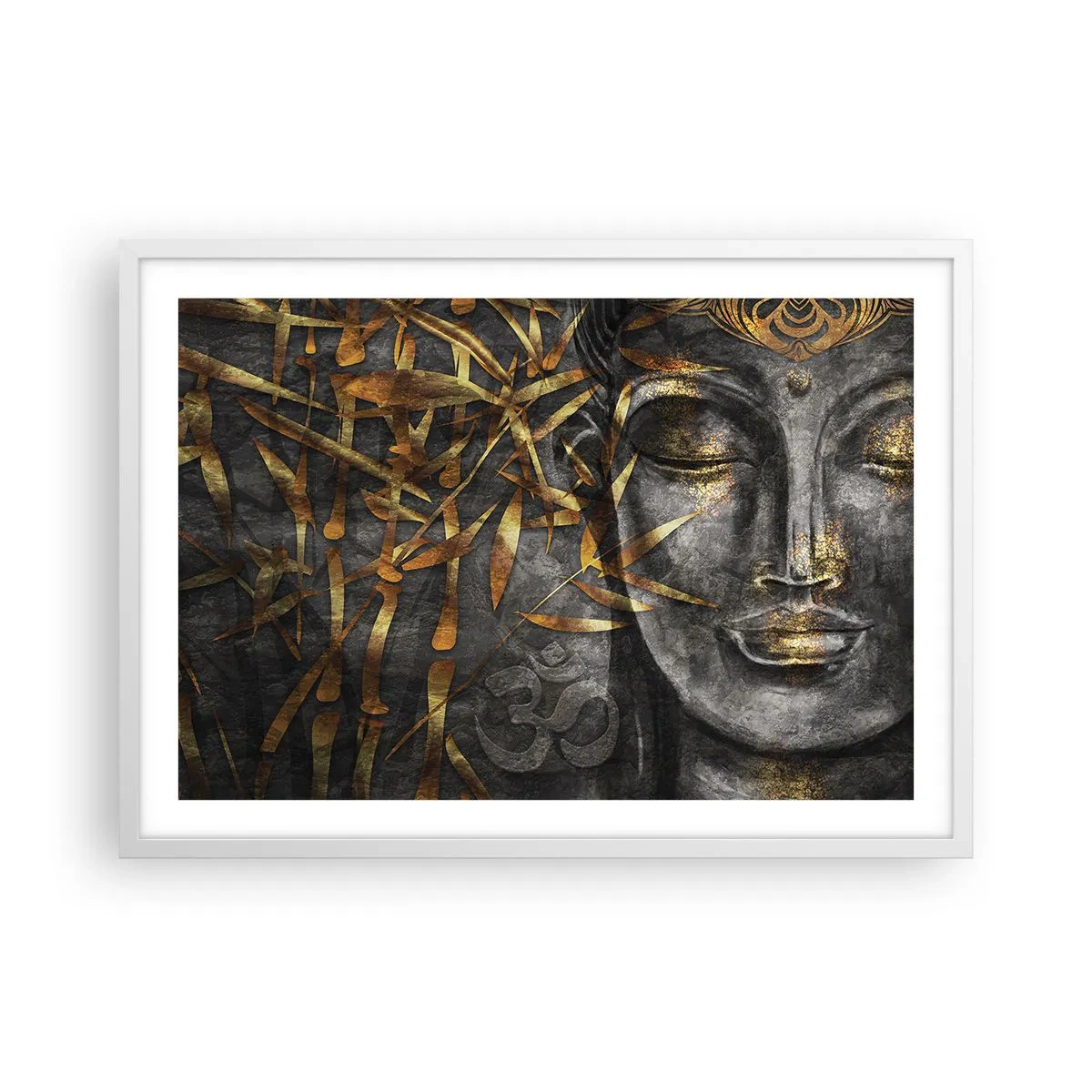 Pôster em moldura branca - Sinta a paz - 70x50 cm