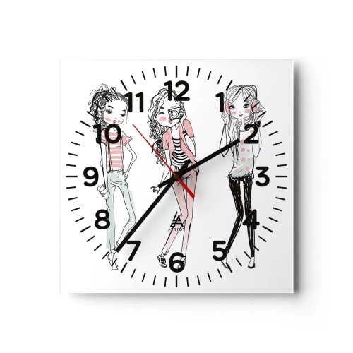 Relógio de parede - Relógio em vidro - Vai ser divertido - 40x40 cm