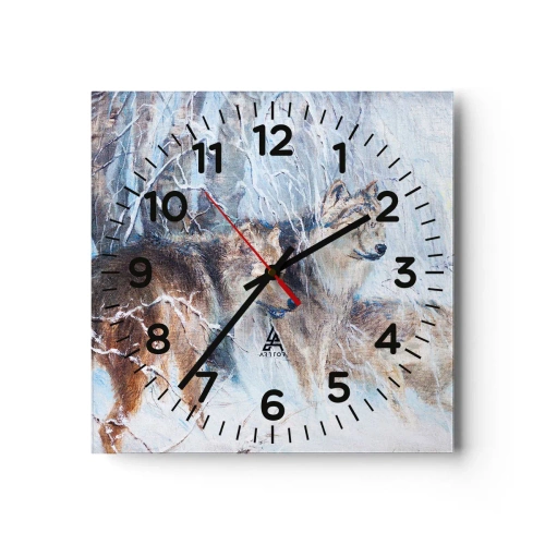 Relógio de parede - Relógio em vidro - Atenção! Está a vir... - 40x40 cm