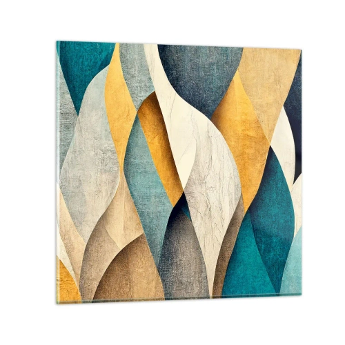 Quadro em vidro - Ritmo e onda - 50x50 cm