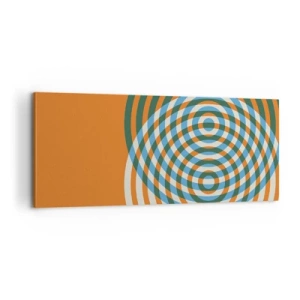 Quadro em tela - Variação circular abstrata - 100x40 cm