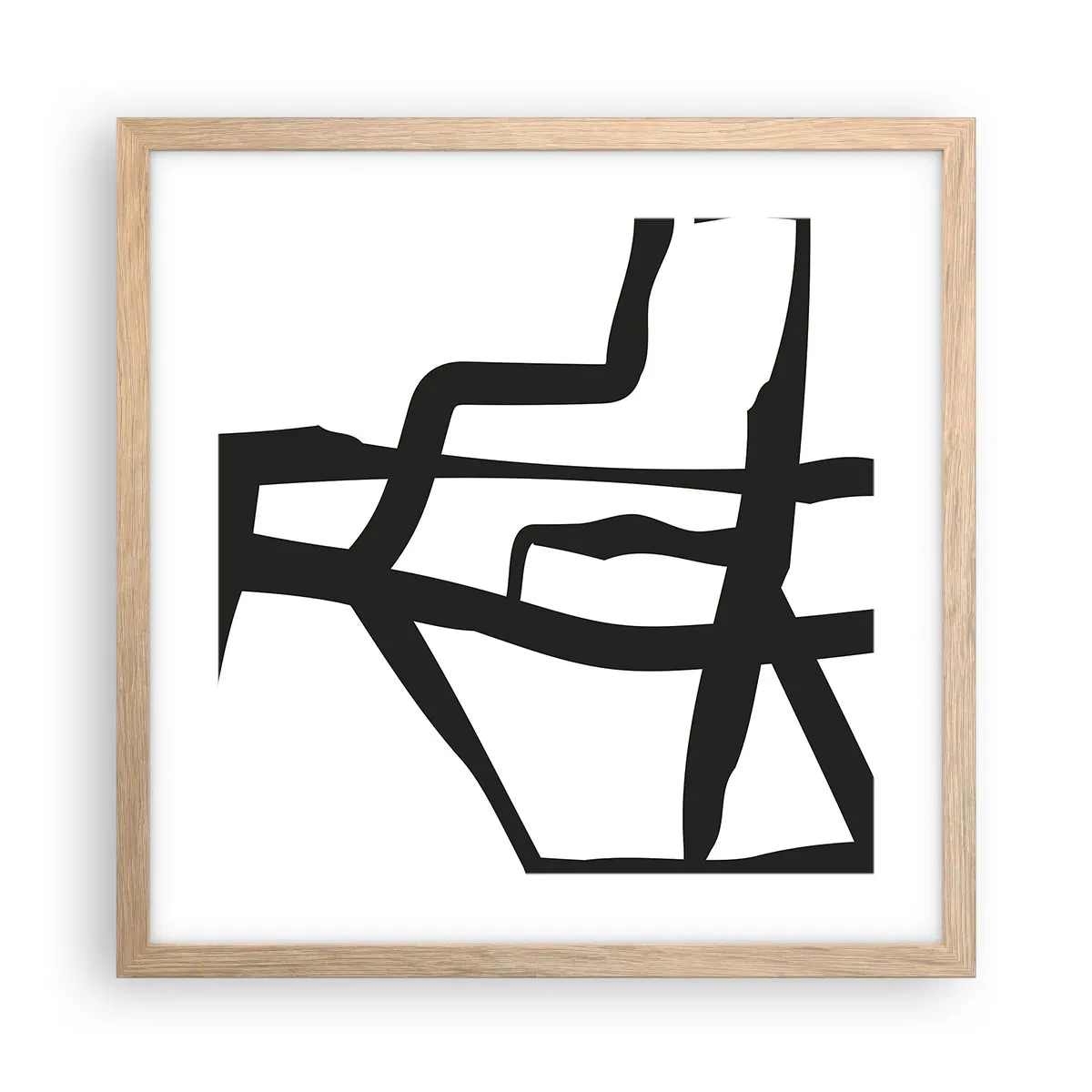 Pôster com moldura de carvalho claro - Projeto preto e branco - 40x40 cm
