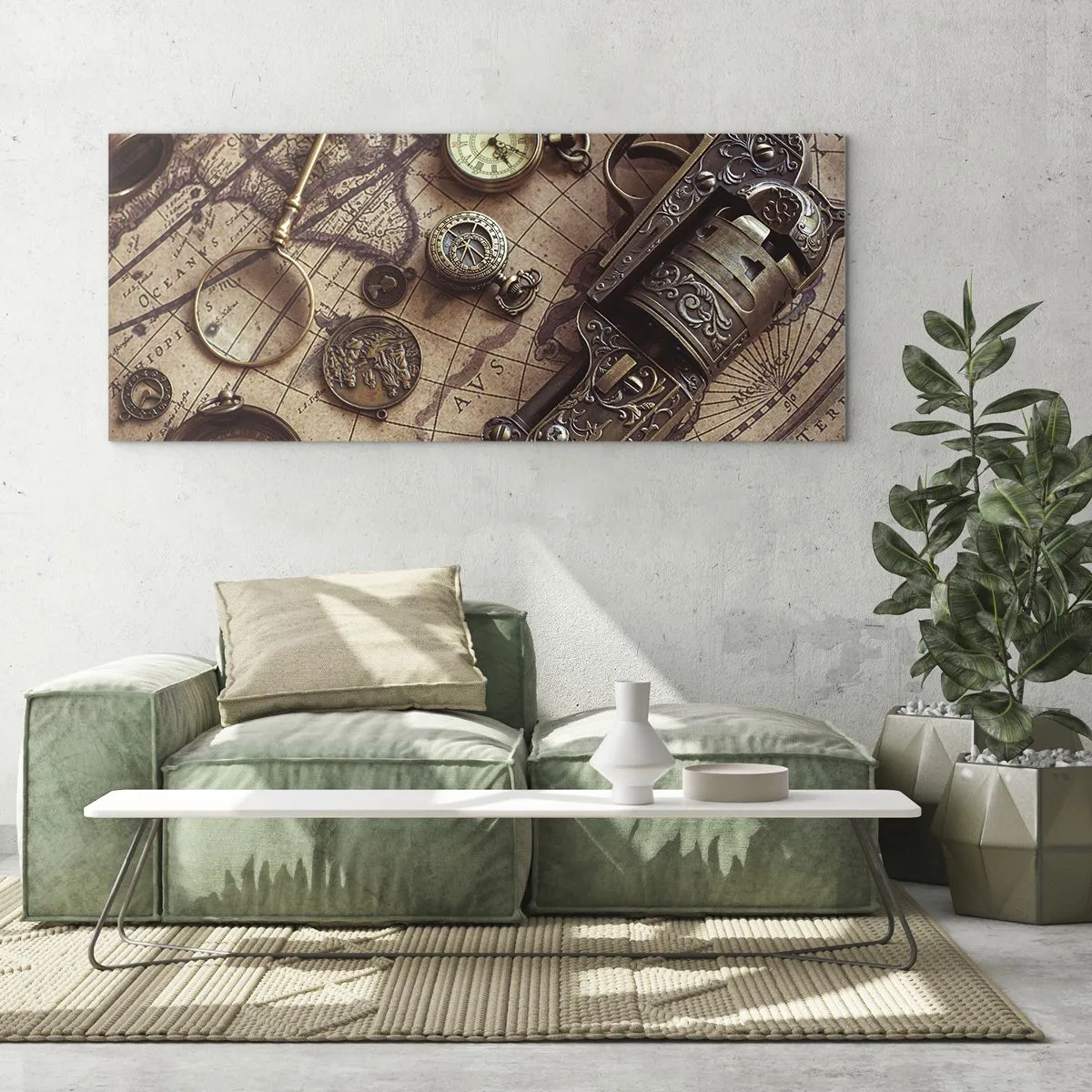 Quadro em vidro - A aventura nos chama - 140x50 cm