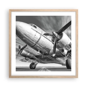 Pôster com moldura de carvalho claro - Sempre pronto a voar - 50x50 cm