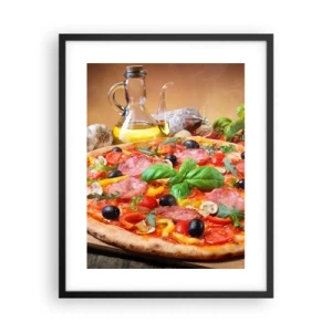 Pôster com moldura preta - Com um sabor verdadeiramente italiano - 40x50 cm
