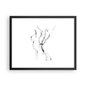 Pôster com moldura preta - Bonita e forte - 50x40 cm