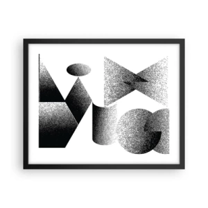 Pôster com moldura preta - Ângulos e ovais - 50x40 cm