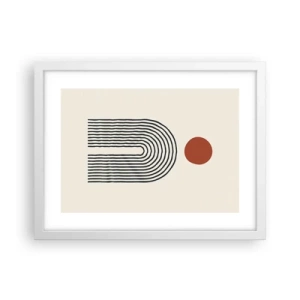 Pôster em moldura branca - Magnetismo de formas e cores - 40x30 cm