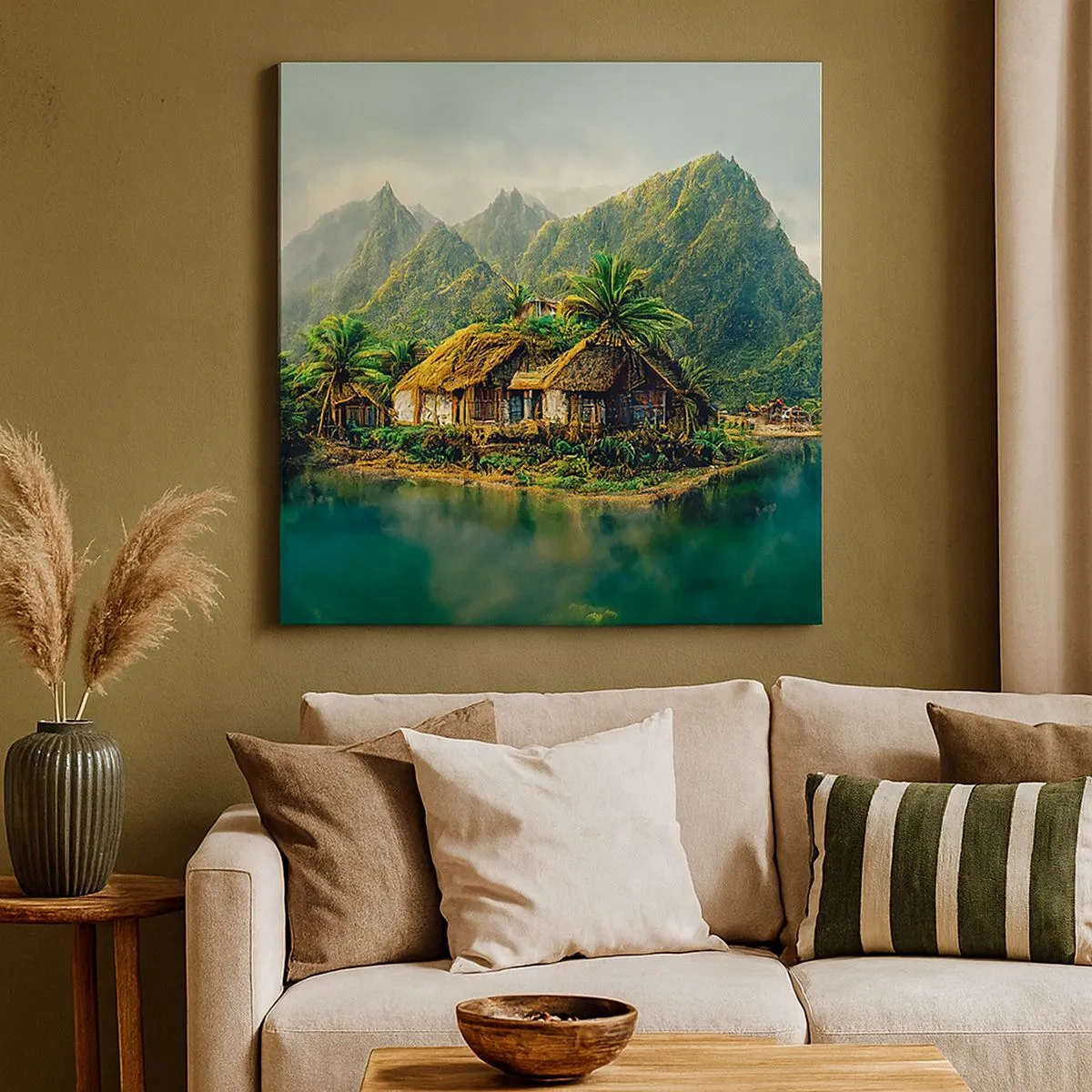 Quadro em tela - Paraíso Tropical - 30x30 cm