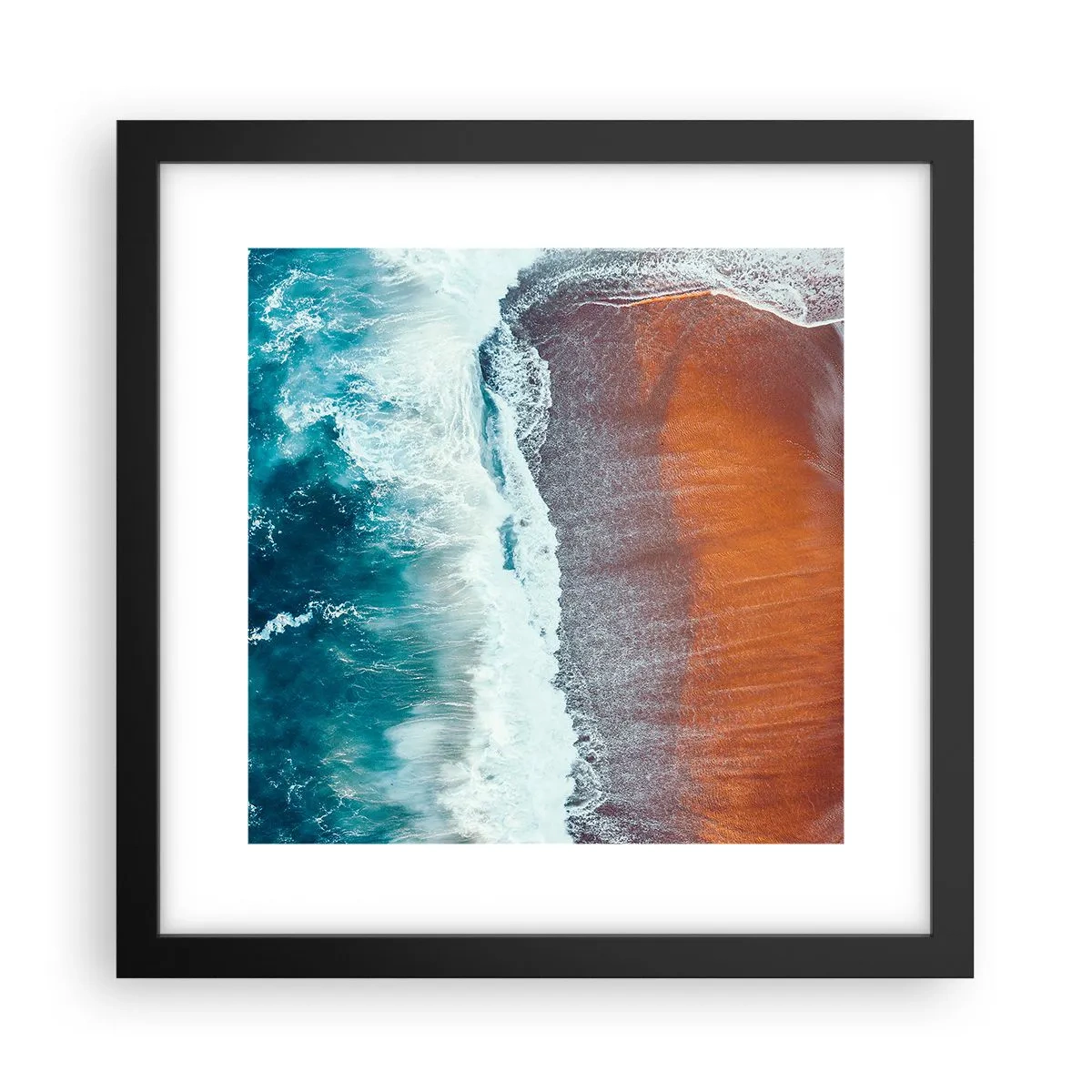 Pôster com moldura preta - Toque do oceano - 30x30 cm