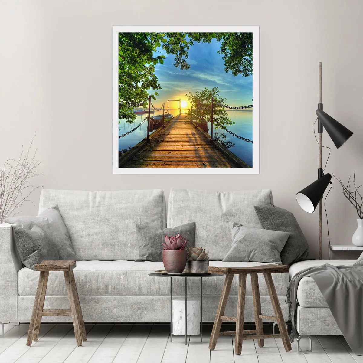 Pôster - Oeste sobre a água - 40x40 cm