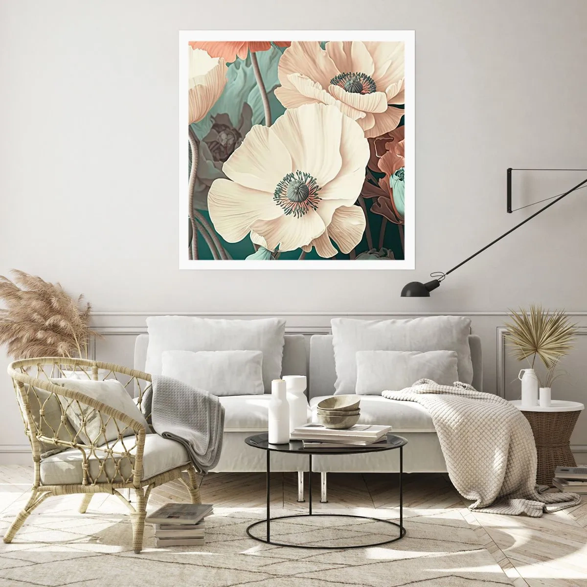 Pôster - O sussurro das papoulas - 60x60 cm