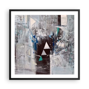 Pôster com moldura preta - A ordem superior dos triângulos - 60x60 cm