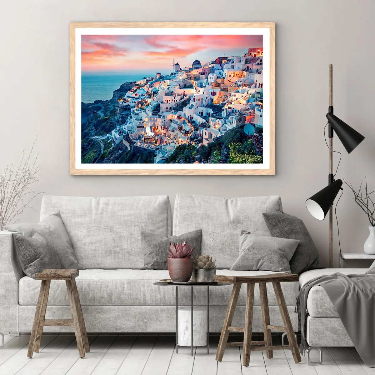 Pôster com moldura de carvalho claro - As suas grandes férias gregas - 91x61 cm