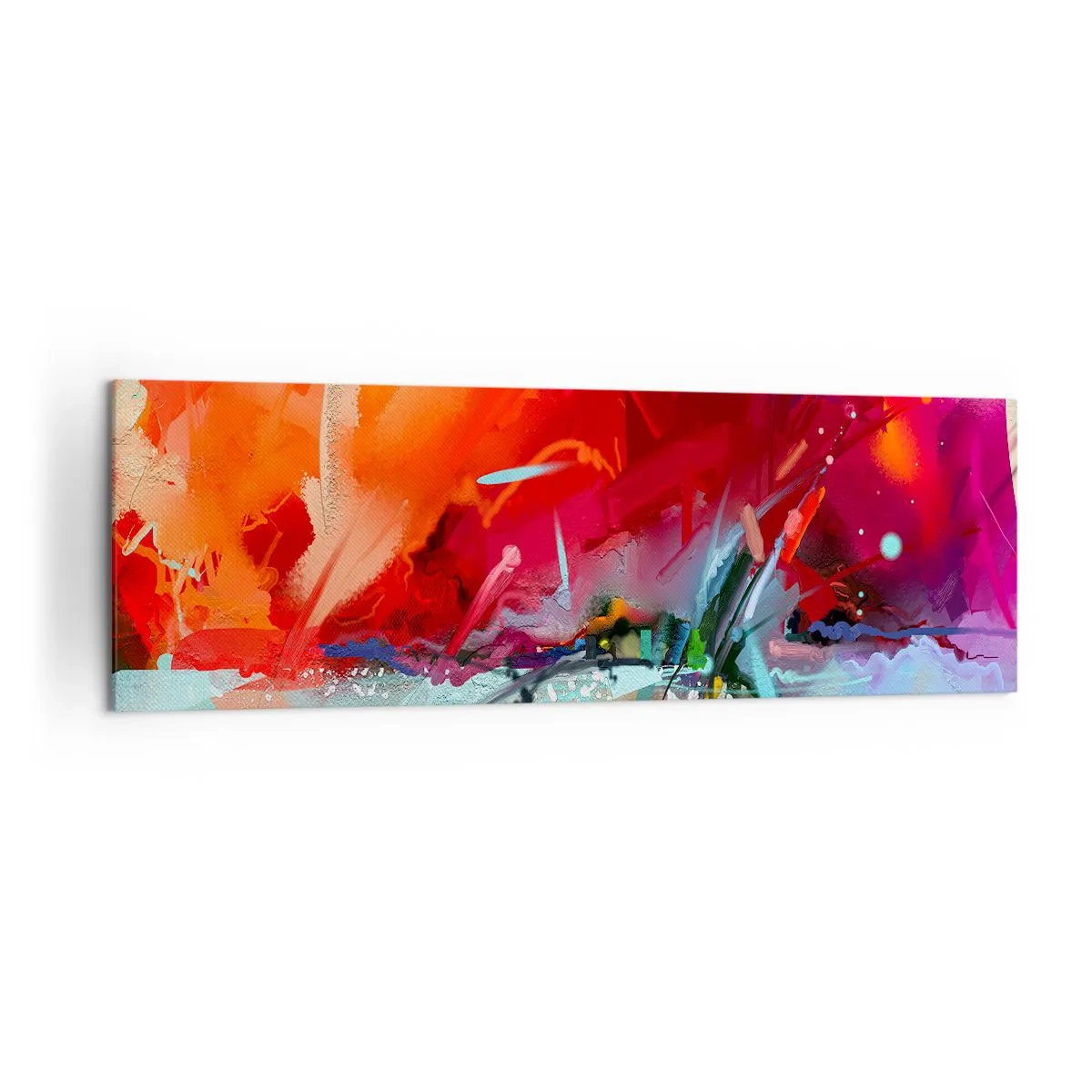 Quadro em tela - Explosão de luzes e cores - 160x50 cm