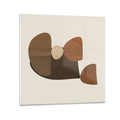 Quadro em vidro - Composição em bronze - 30x30 cm