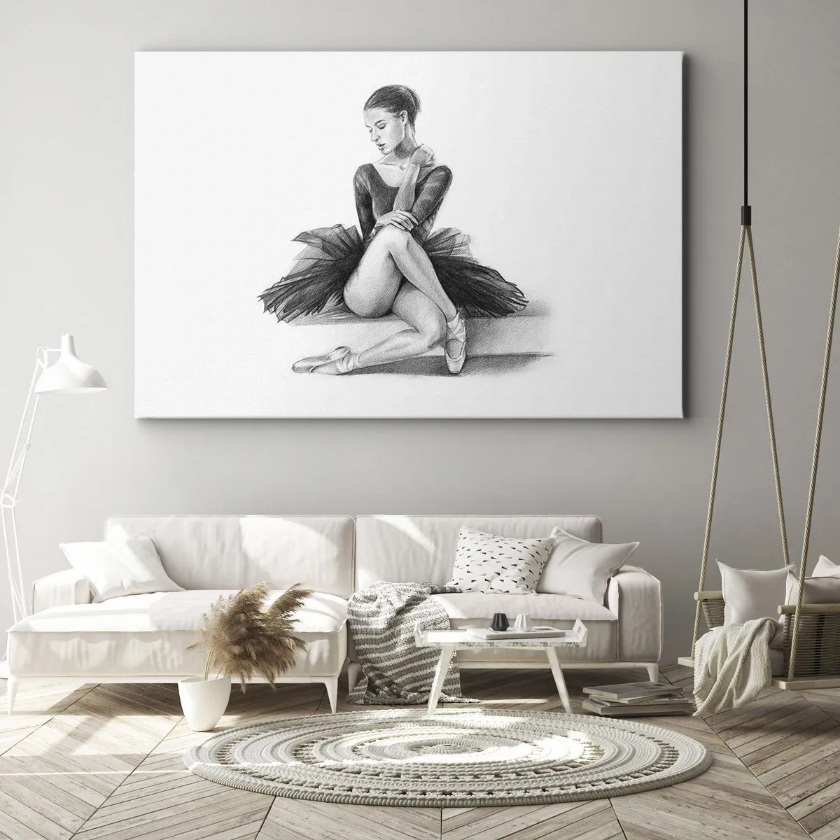 Quadro em tela - Encantada pela dança - 120x80 cm