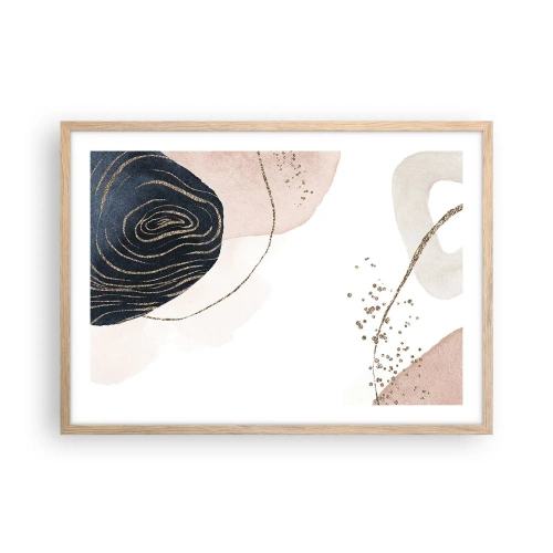 Pôster com moldura de carvalho claro - Tudo flui - 70x50 cm