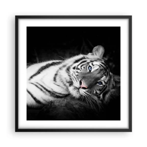 Pôster com moldura preta - Selvagem e tranquilo - 50x50 cm