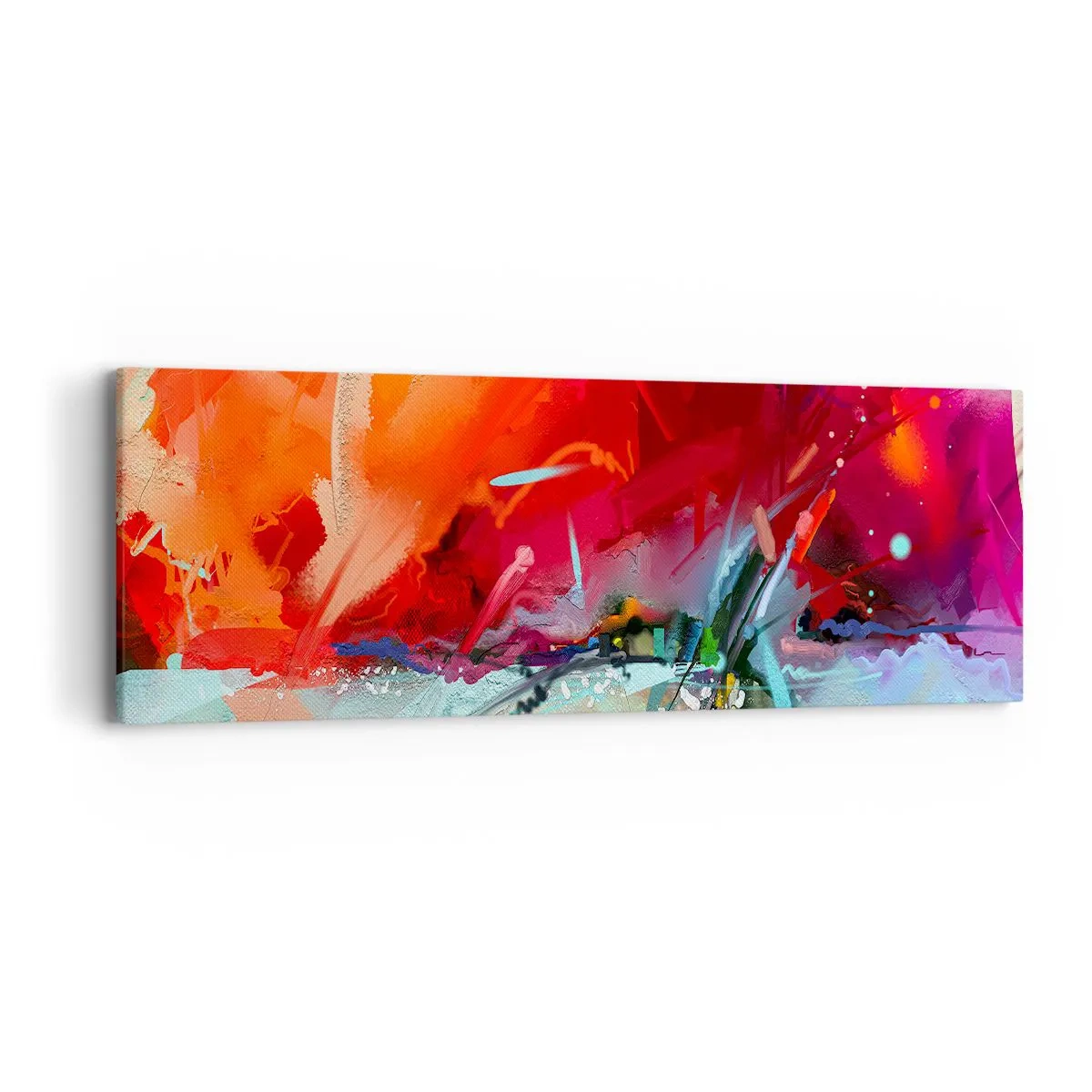 Quadro em tela - Explosão de luzes e cores - 90x30 cm