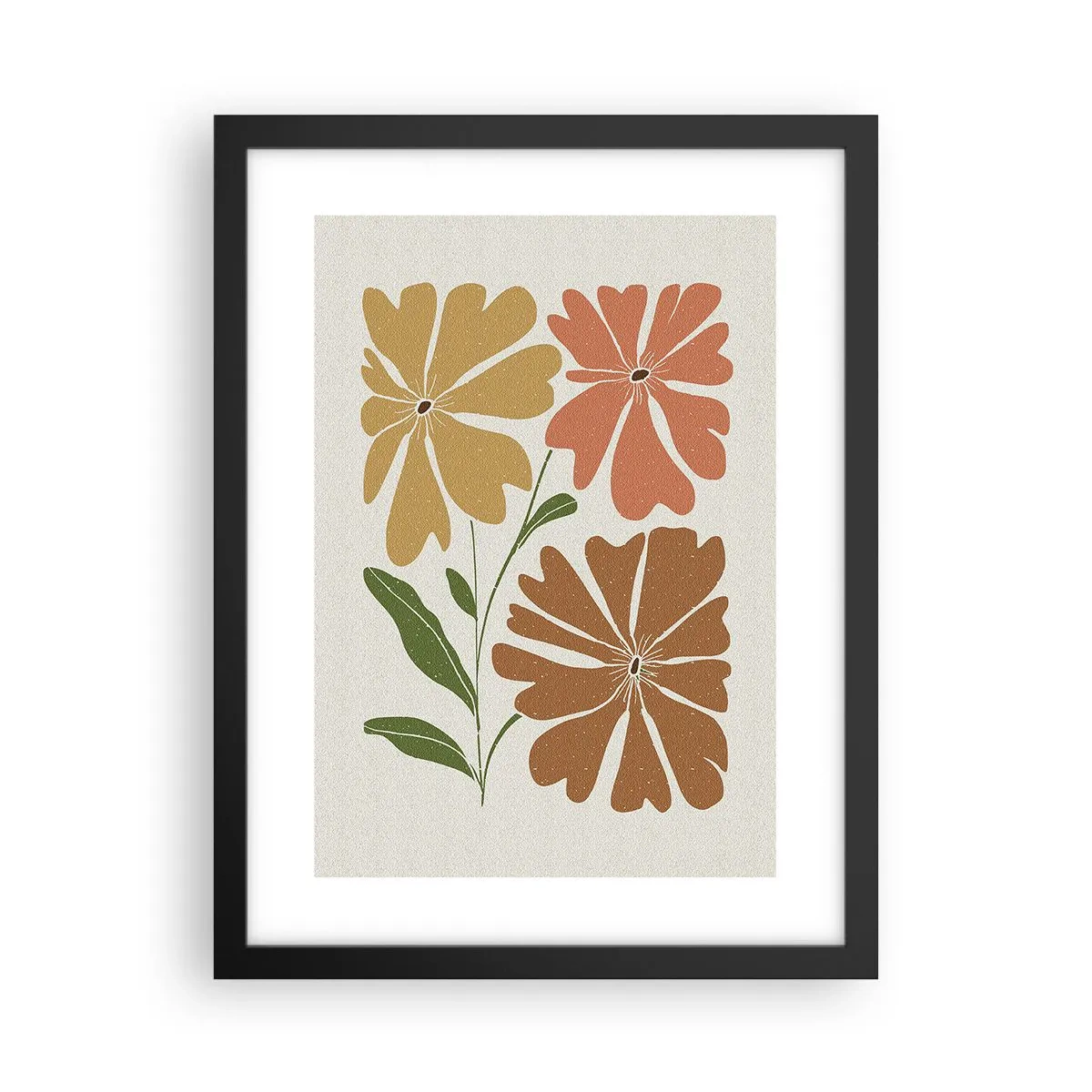 Pôster com moldura preta - Natureza e geometria - 30x40 cm