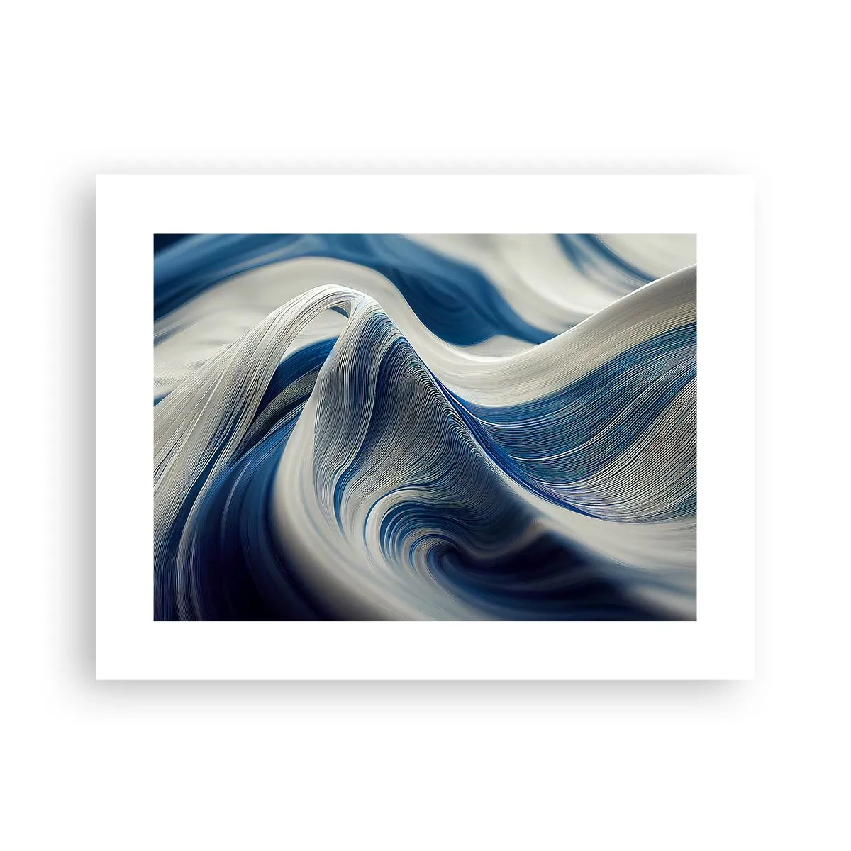 Pôster - A fluidez do azul e do branco - 40x30 cm