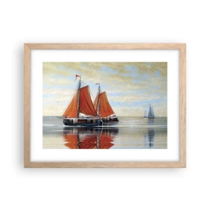 Pôster com moldura de carvalho claro - A velejar, marujo… - 40x30 cm