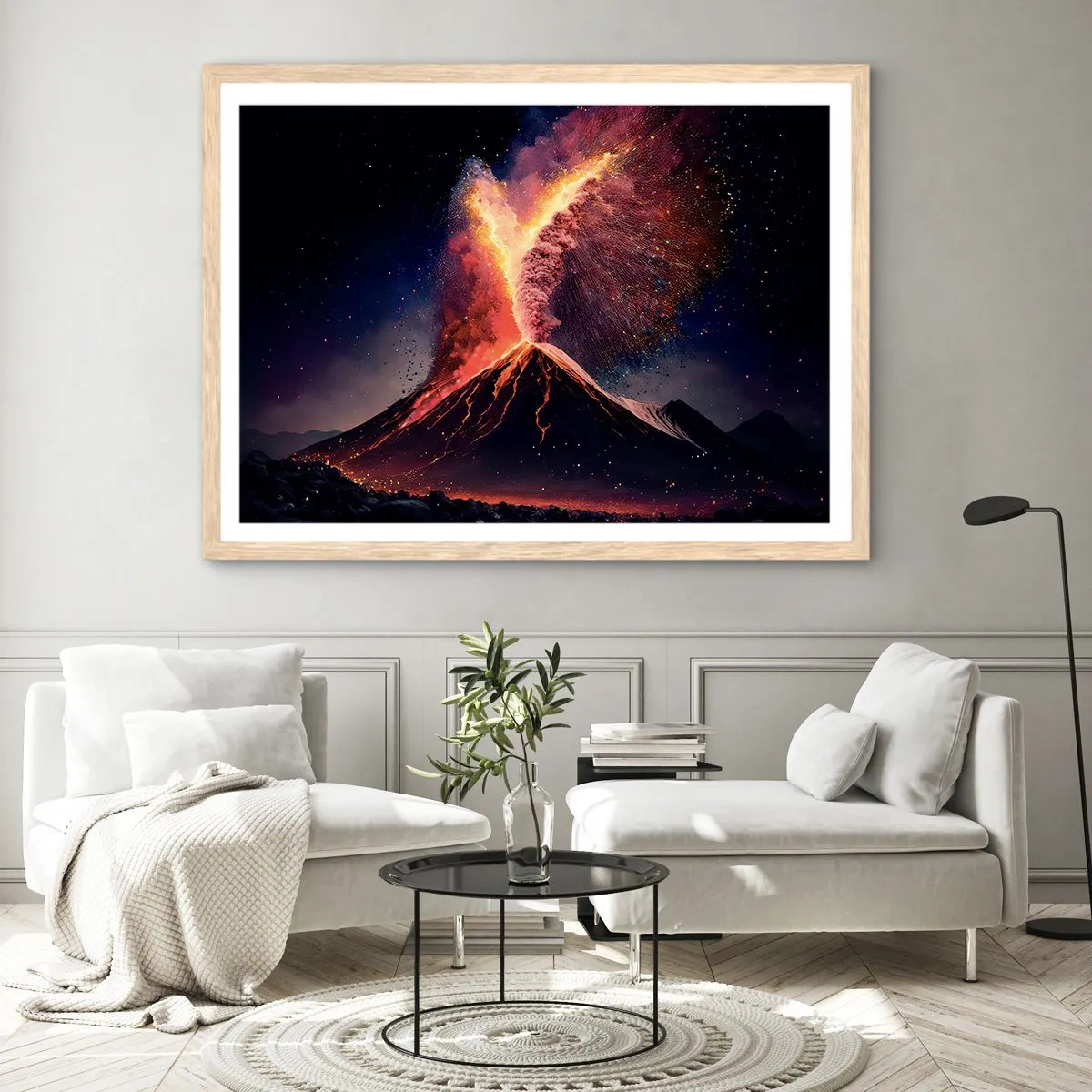 Pôster com moldura de carvalho claro - Beleza e terror - 91x61 cm