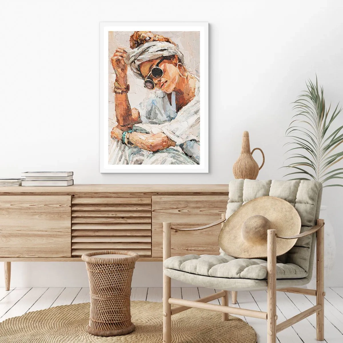 Pôster em moldura branca - Retrato em pleno sol - 40x50 cm