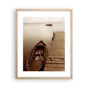 Pôster com moldura de carvalho claro - Paz de espírito - 40x50 cm