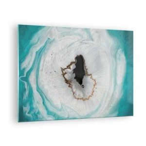 Quadro em vidro - Uma forma abstrata que se assemelha a uma secção transversal de um mineral - 70x50cm - Penetrar no interior - Decoração de parede moderna para a sala de estar e quarto ARTTOR