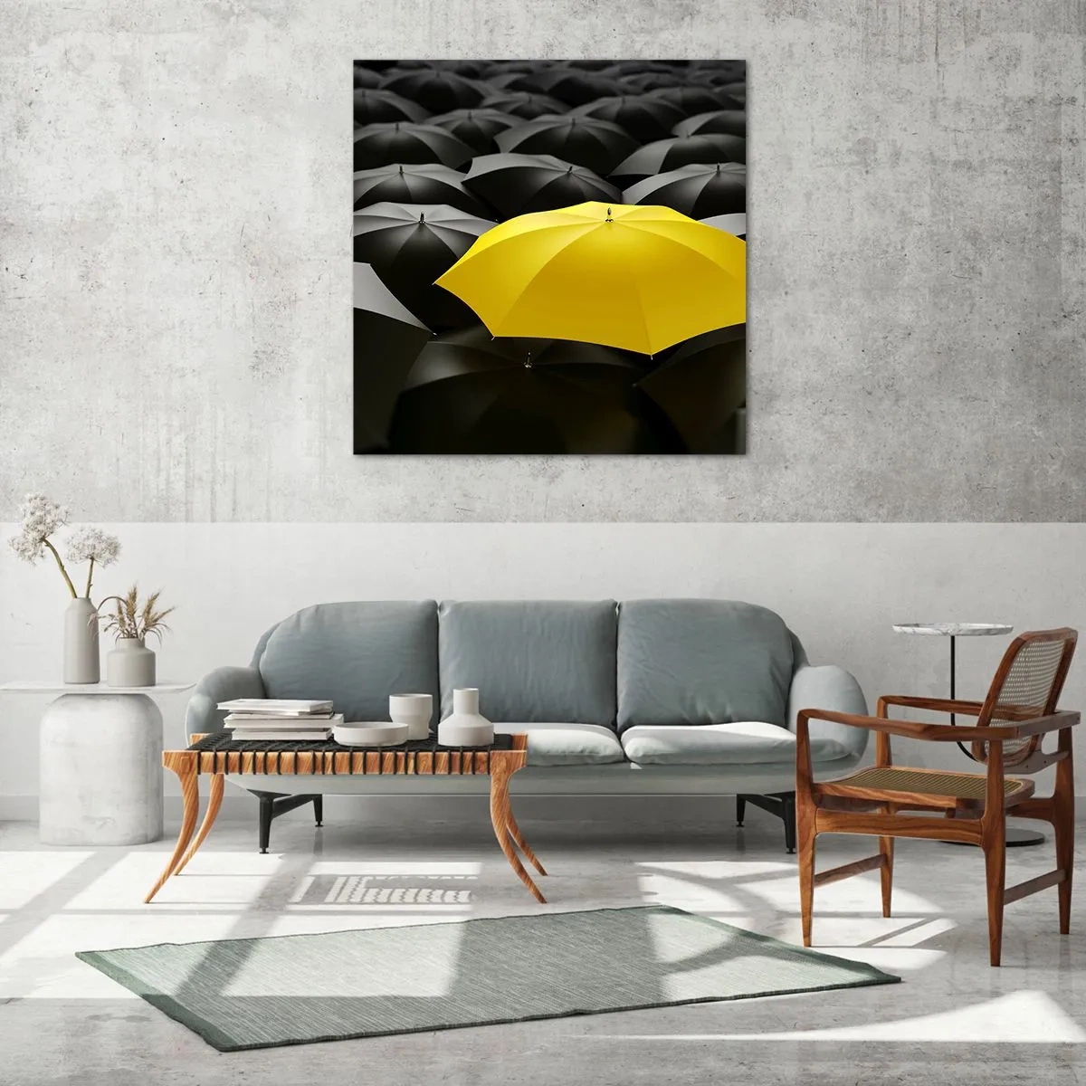 Quadro em vidro - Adeus à tristeza - 50x50 cm