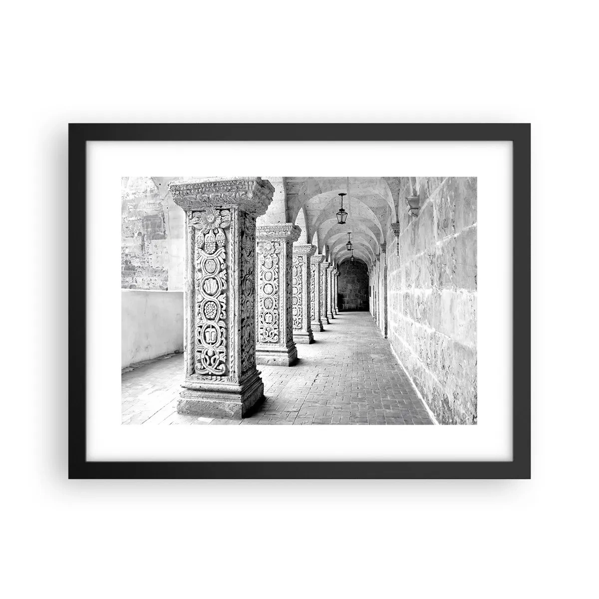 Pôster com moldura preta - E para onde...? - 40x30 cm