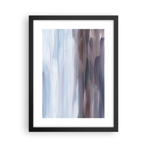 Pôster com moldura preta - Elementos: água - 30x40 cm