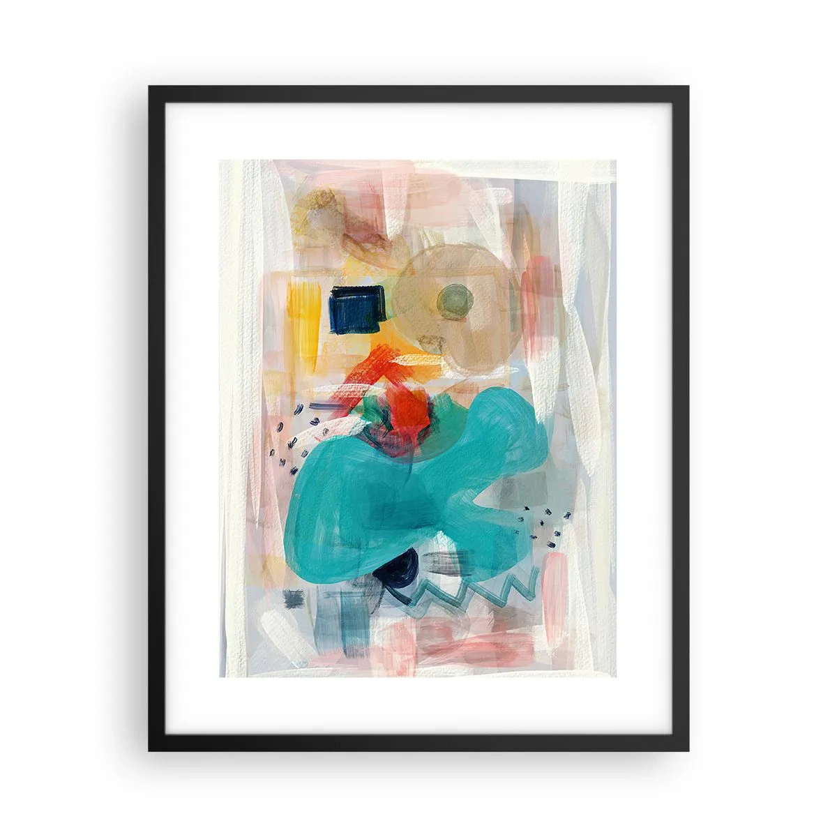 Pôster com moldura preta - Jogo colorido - 40x50 cm