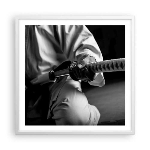 Pôster em moldura branca - Alma guerreira - 60x60 cm