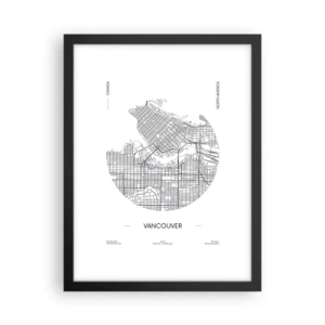 Pôster com moldura preta - Anatomia de Vacouver - 30x40 cm
