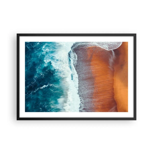 Pôster com moldura preta - Toque do oceano - 70x50 cm
